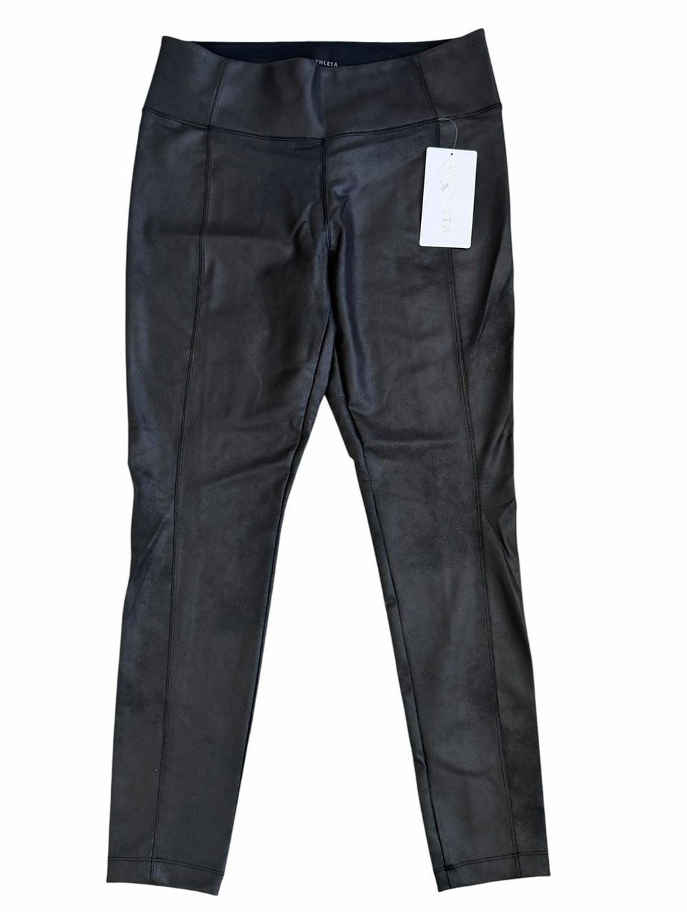 ATHLETA Delancey Gleam LEGGING LUSTRÉ Pull on Faux Leather BLACK Size Large